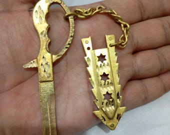 Handmade Brass Sword Key, Kwikset KW1 Blank, Necklace Pendant