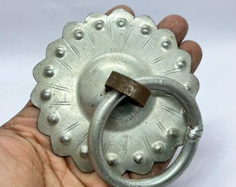 Vintage Iron Door Knocker with Ring, Handmade Bleak Smith Design
