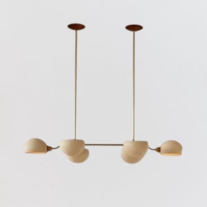 Mid Century Modern 6-Light Brass Sputnik Chandelier | Italian Dome Shade Pendant Light | Handmade Vintage Brass Ceiling Light Fixture