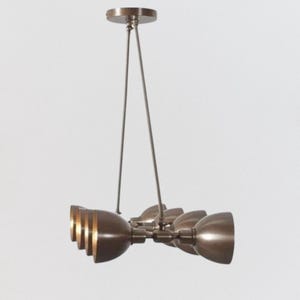 Italian Style 8-Light Brass Sputnik Chandelier | Mid Century Modern Pendant Light | Handmade Raw Brass Ceiling Fixture