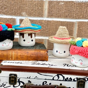 Fiesta! Cinco De Mayo Marshmallow mug hats! Sombrero and bright flower hat