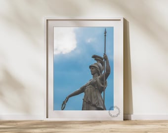 Impresión de la diosa Minerva: Fotografía de estatuas de la mitología romana (Descarga digital)