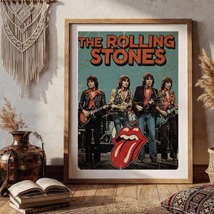 Vintage Rolling Stones Poster: Retro Rock &#39;n&#39; Roll Wall Art (Digital Download)