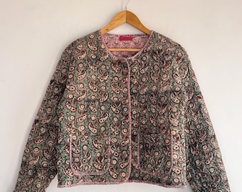 Ultra-Soft Jersey Fabric Quilt Coat, Solid Purple & Orange Reversible Jacket, Lightweight Diamond Puffer Bomber