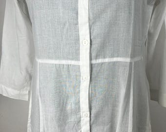 Handmade White Cotton Midi Dress | Button Down Summer Dress