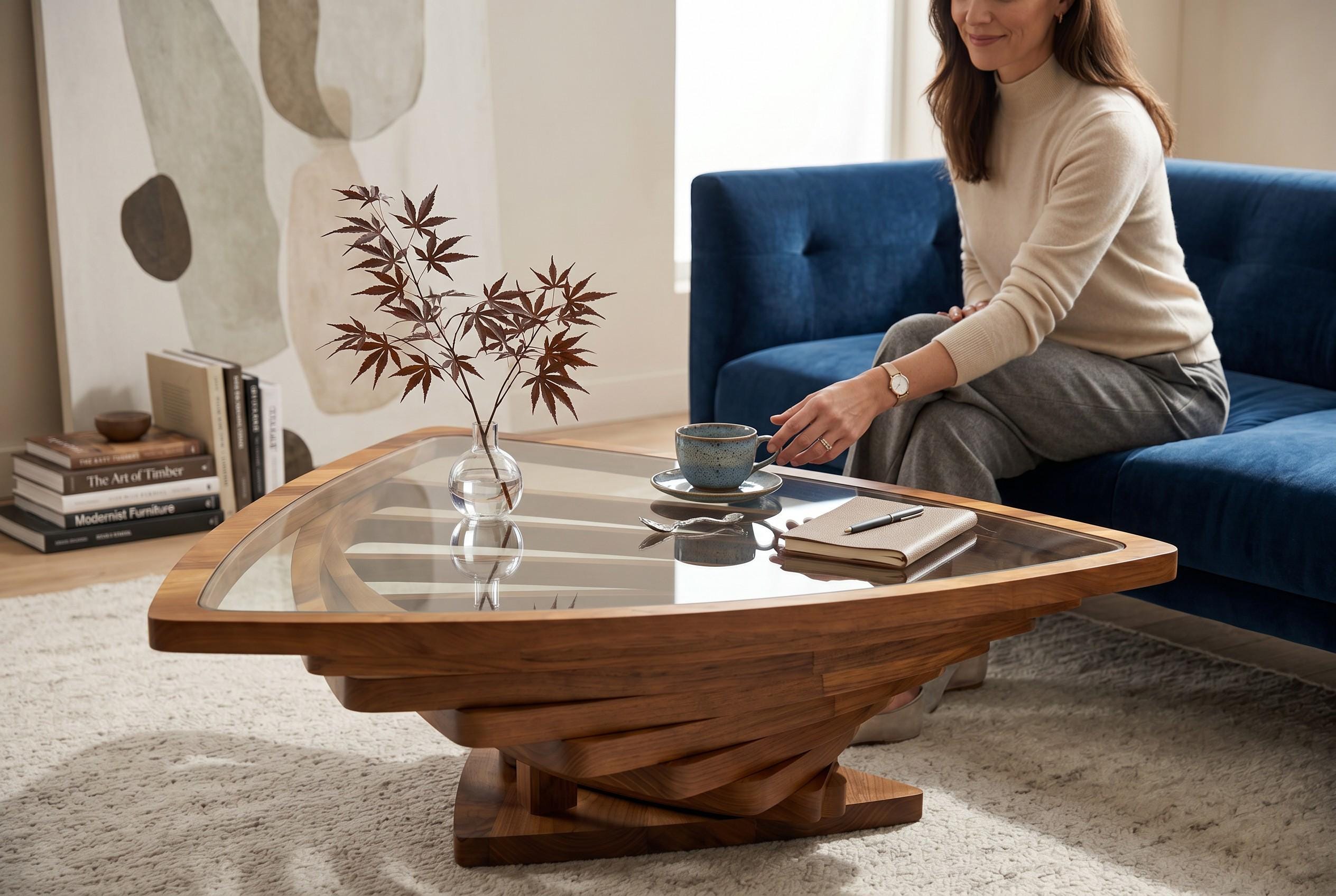 Triangle Glass Coffee Table - Etsy
