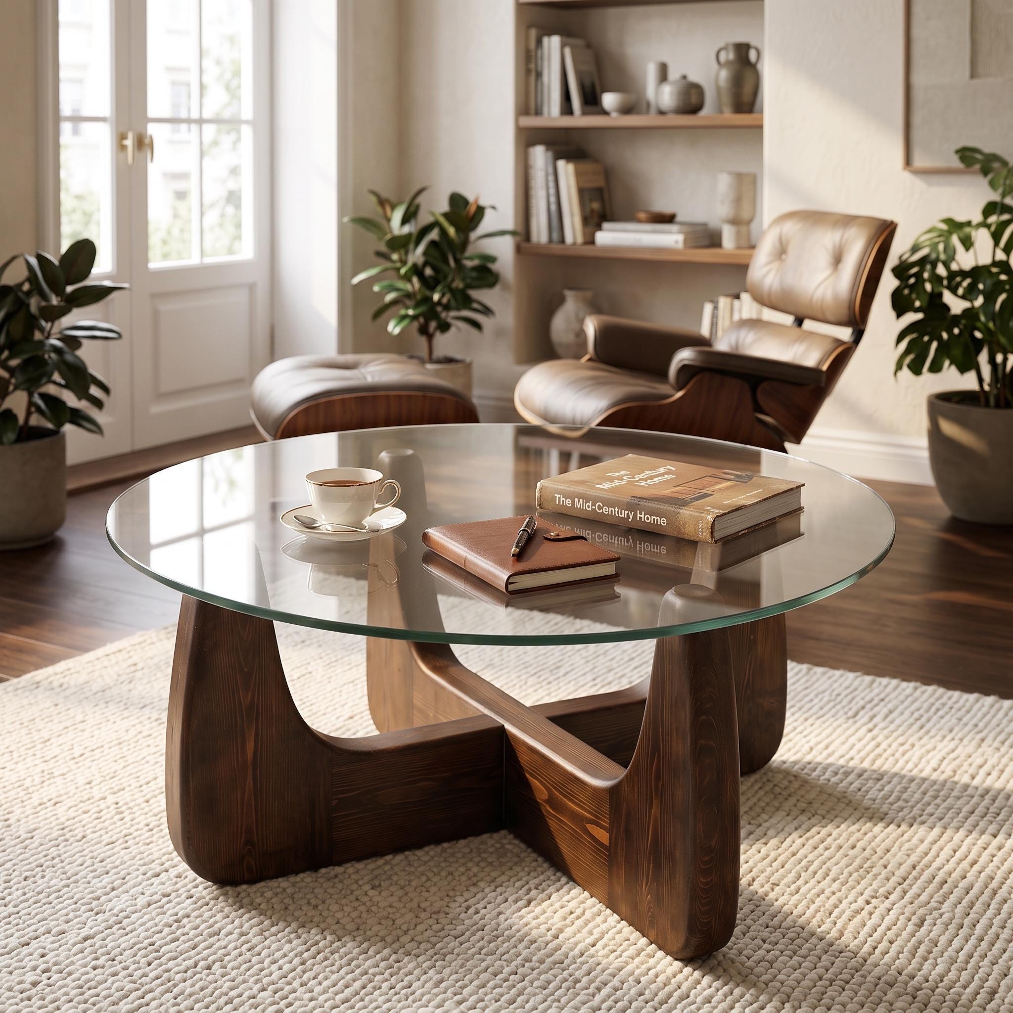 Mid Century Modern Coffee Table Glass Top - Etsy