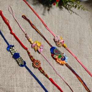 Handmade Rakhi Set: Beaded & Floral Raksha Bandhan Bracelets