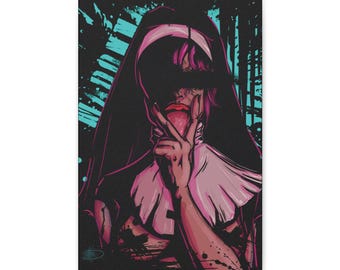 Nun Illustration Matte Canvas | Stretched Wall Art 1.25"