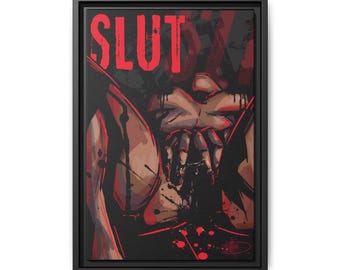 SLUT graphic femme figure Matte Canvas