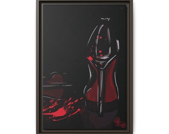 Dark High Heel Artwork Matte Canvas, Framed | Abstract Wall Art