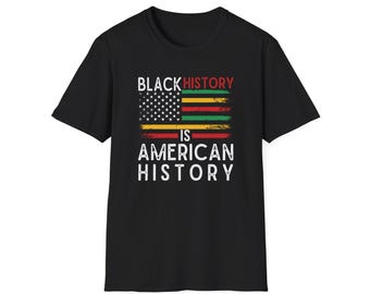 Zwarte geschiedenis is Amerikaanse geschiedenis T-shirt | Pan-Afrikaans vlagontwerp
