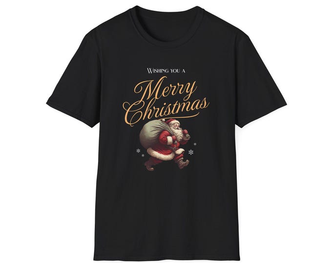 Featured listing image: Santa Graphic T-Shirt, Unisex Christmas Holiday Apparel