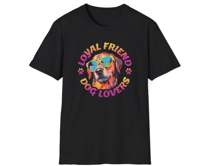 Featured listing image: Dog Lovers T-Shirt: Loyal Friend with Sunglasses