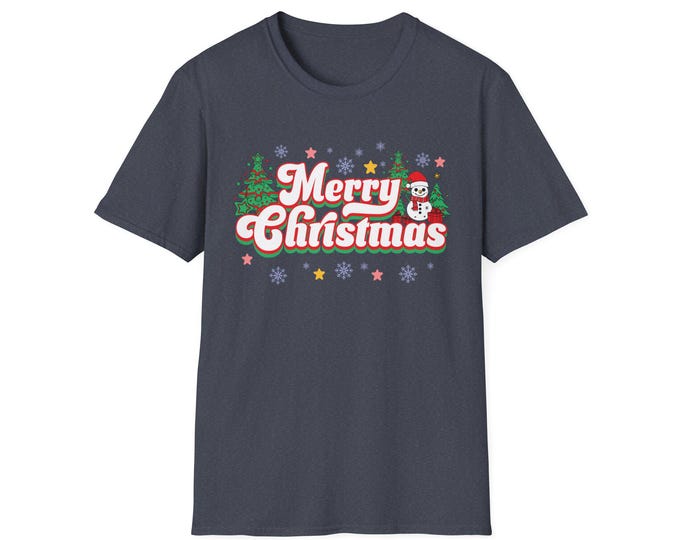 Featured listing image: Merry Christmas T-Shirt, Unisex Holiday Softstyle Top