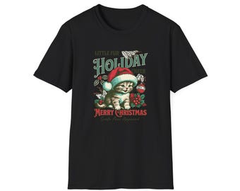 Kitten Christmas T-Shirt | Vintage Holiday Cat Tee