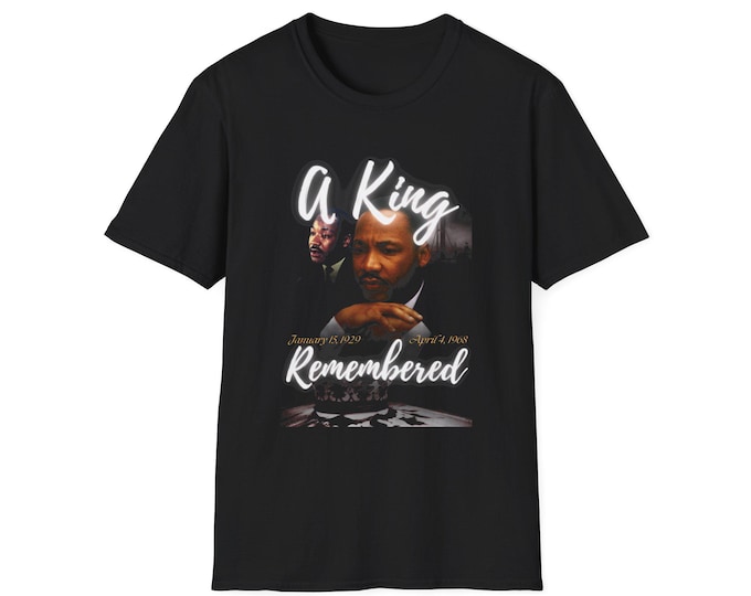 Featured listing image: A King Remembered T-Shirt | Memorial Tribute Portrait