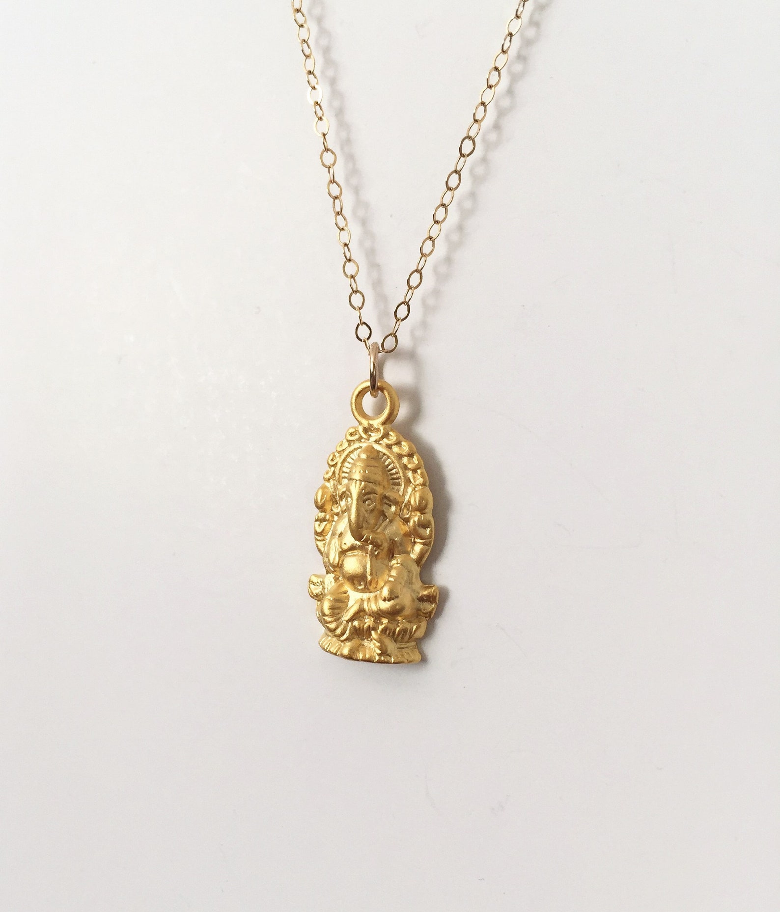 Ganesha Necklace Gold Ganesha Ganesh Pendant Indian God | Etsy