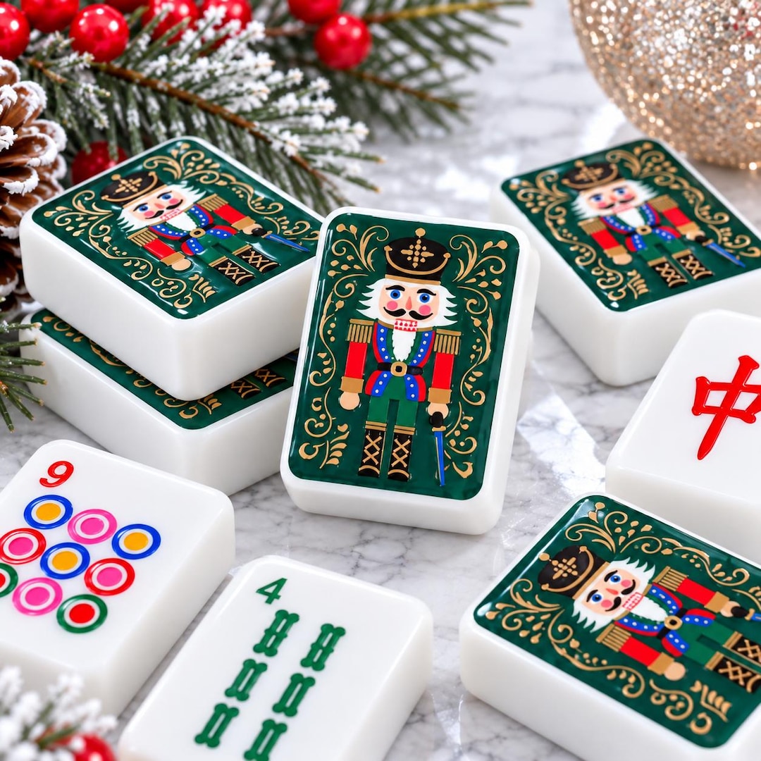 Website Tile Examples Christmas Mahjong Tile Set With Nutcracker & Festive Joker Designs ...
