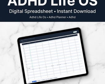 ADHD Life OS | All-in-One ADHD Management System | Excel Spreadsheet | Digital Planner | Instant Download