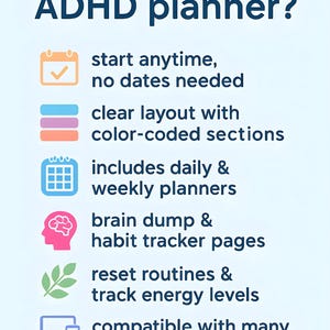 ADHD Daily Planner | Editable Google Docs | Digital Planner | Instant Download image 4