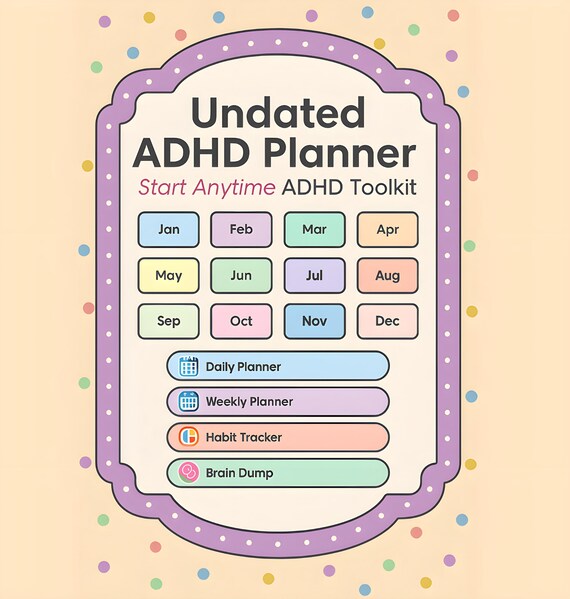 Editable ADHD Planner | Habit & Energy Tracker (Printable PDFs)