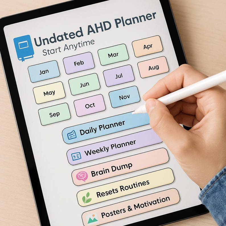 ADHD Daily Planner | Editable Google Docs | Digital Planner | Instant Download image 7
