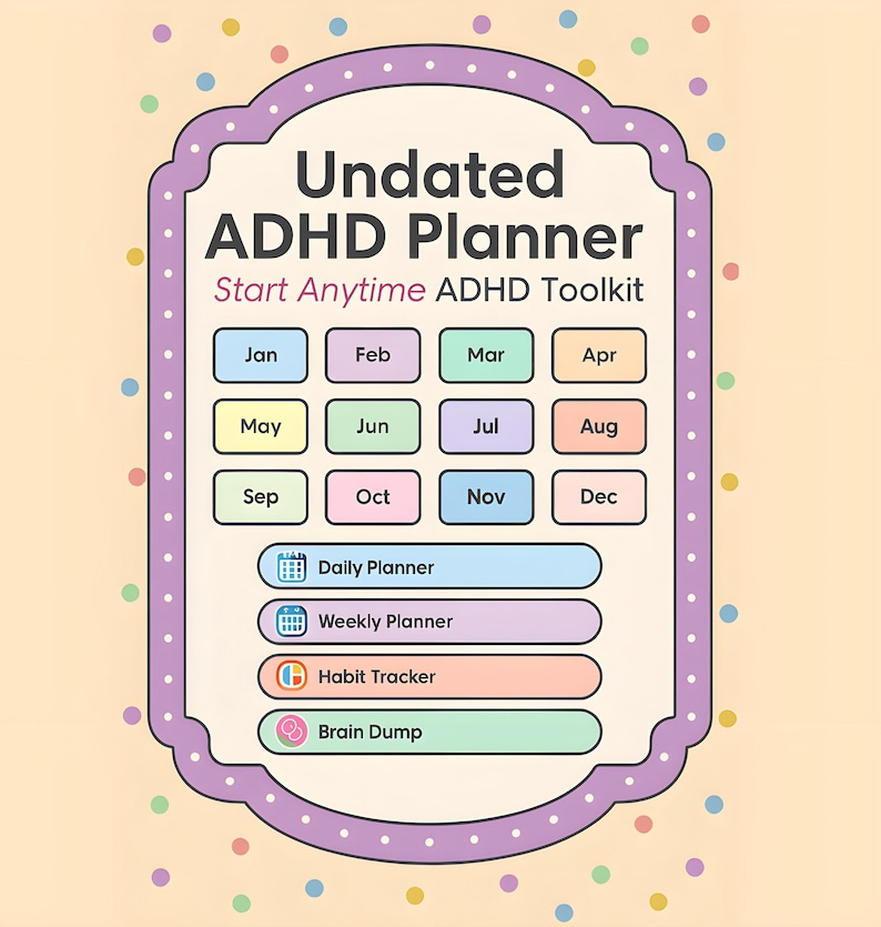 ADHD Daily Planner | Editable Google Docs | Digital Planner | Instant Download image 1