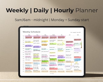 Weekly Hourly Planner Printable: 5am 6am Minimalist Schedule (PDF)