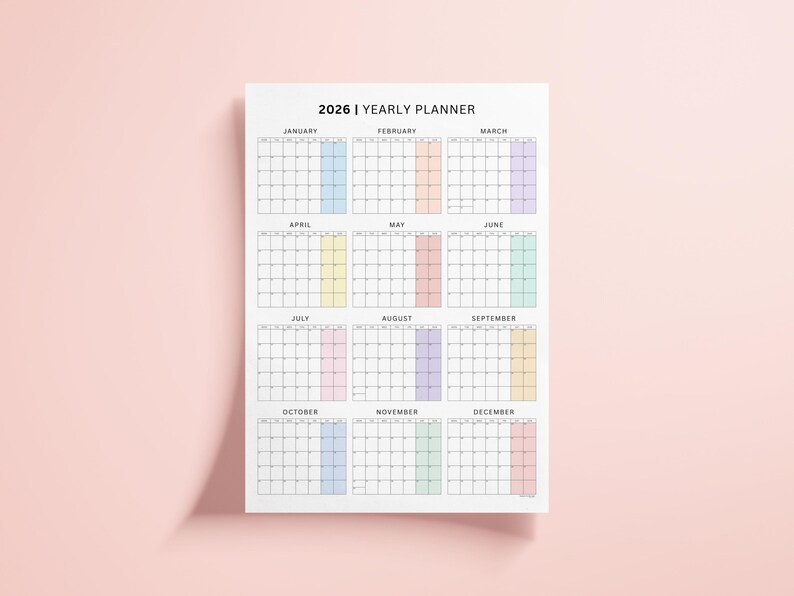 2026 Wall Planner | Large Wall Calendar | A0 - A3 + B0, B1 | PDF - Etsy