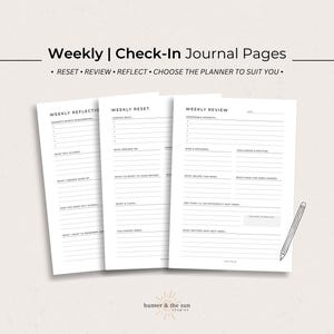 Agenda d'enregistrement hebdomadaire : pages du journal de réflexion (PDF)
