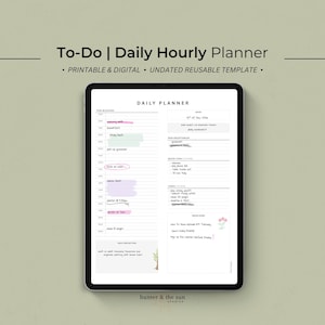 Undated Daily Hourly Planner Organizer Template | Time Blocking 30 Minute Increments Schedule | To-Do-List PDF