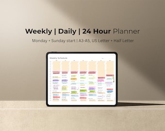 24HR Weekly Daily Planner: 30-minute increments