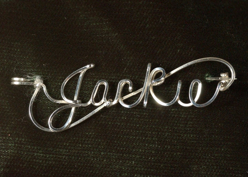 Name Pin Sterling Silver Wire Etsy