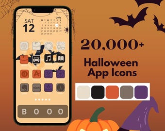 Halloween App Icon Pack: 20,000+ iOS & Android Icons, Widgets, Wallpapers (Digital Download