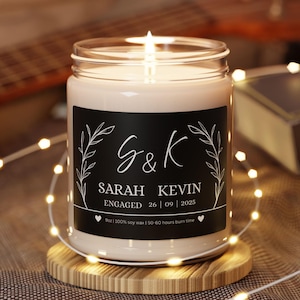 Personalized Engagement Candle, Engagement Gift for Couple, Custom Bridal Shower Gift,  Personalised Engagement Gifts, Engagement Party Gift