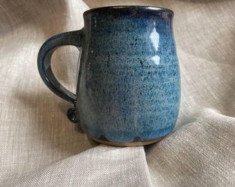 Handmade Blue Ceramic Mug | Pottery Tea Cup (260-300 ml)