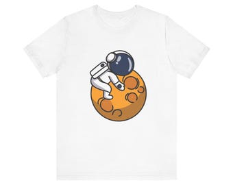 Camiseta con astronauta sentado en la luna / Camiseta con gráfico espacial