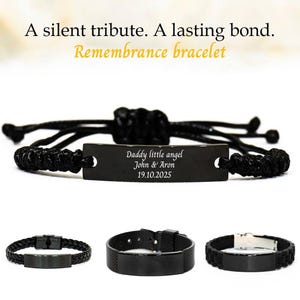 Miscarry Gift for Dad, Stillborn Baby Memorial Bracelet, Infant Loss Gift, daddy little angel,Custom Remembrance Loss of Child Jewelry