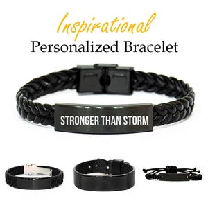 Stronger Than Storm,stronger Bracelet,bracelet,mantra,mantra Bracelet,hand Stamped,stamped Bracelet,adjustable Bracelet