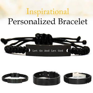 Inspirational Bracelet, Let Go And Let God, Proverbs 3:5-6,ephesians 320, Christian Bracelet, Christian Bible Bracelet,jesus