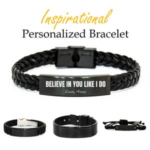 Inspirational Bracelet,believe In You Like I Do,motivation,charm Bracelet,gifts For Her, Gifts For Him,encouragement Gift