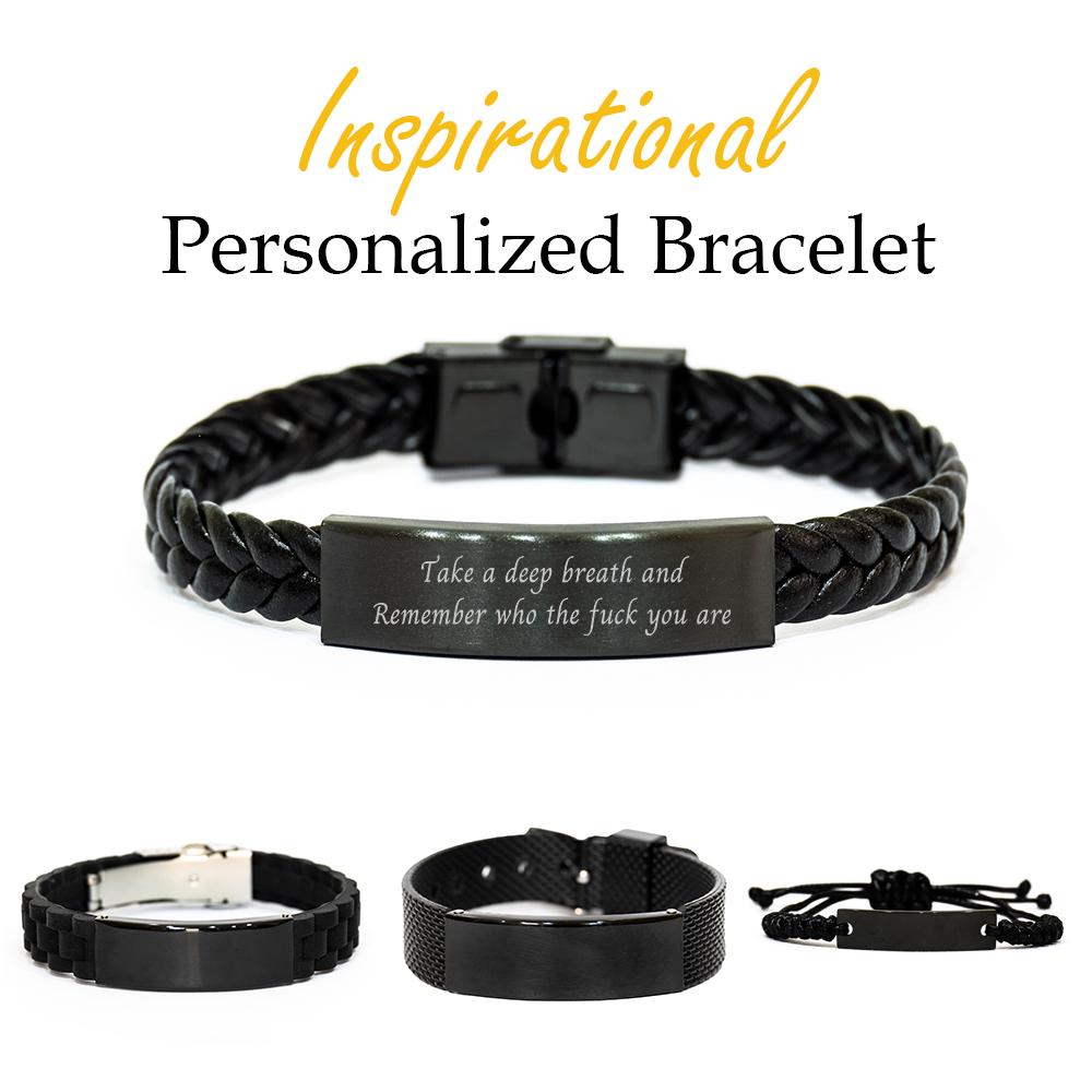 Bracciale Motivazionale 'Remember Who You Are' - Ispirato A Taylor Swift - Regolabile Fatto A Mano In Acciaio Inox - 5