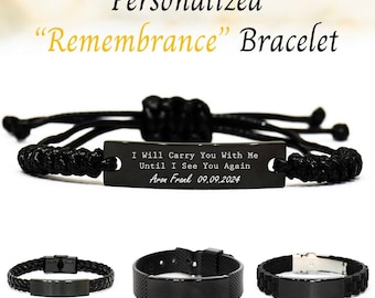I Will Carry You With Me Until I See You Again Bracelet  Custom Memorial Gift for Loss of Loved One, Friend, Family, Child