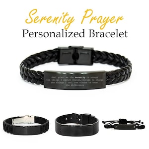 Serenity Prayer Armband, Inspirerande Graverad Kristen Gåva