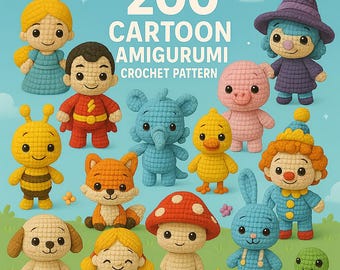 Ponad 200 wzorów szydełkowych na amigurumi – łatwe pluszowe zabawki z kreskówek (PDF)