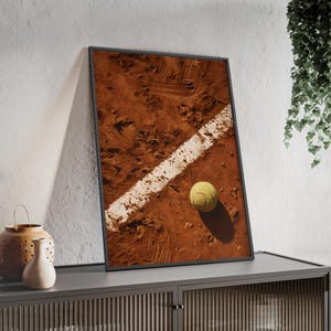 Tennis Poster Art Print, Framed Wall Decor, Sports Room Decoration, Tennis Lover Gift, Home Gym Accent, Unique Sports Artwork