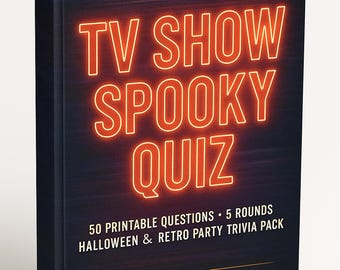 TV Show Spooky Quiz | 50 Printable Questions | 5 Rounds | Halloween & Retro Party Trivia Pack