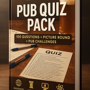 Pacchetto quiz di cultura generale / 100 domande stampabili / Gioco di quiz serale / Download digitale istantaneo