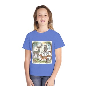 Camiseta juvenil inspirada en la naturaleza, camiseta de animales del bosque, camiseta infantil de naturaleza, ropa ecológica para niños, regalo para amantes de la naturaleza, camiseta de aventura al aire libre
